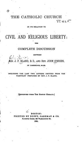 Cover for The Public School Question: Roman Catholicism and Americanism: a Discussion Between Rev. J.P ...