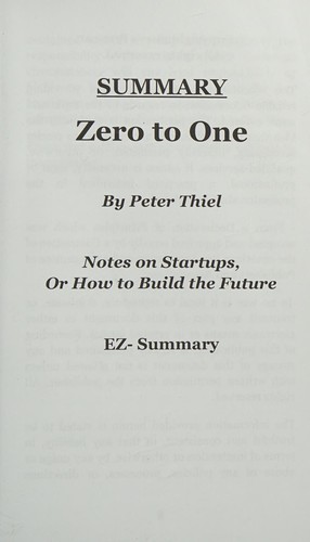 Cover for Summary - Zero to One