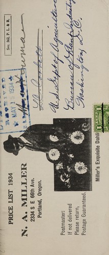 Cover for Price list, 1934