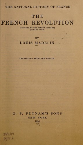 Cover for The French Revolution (The Putnam pictorial sources series)