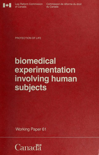 Cover for Biomedical experimentation involving human subjects