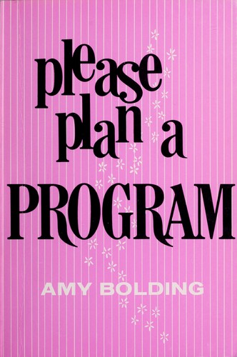 Cover for Please Plan a Program