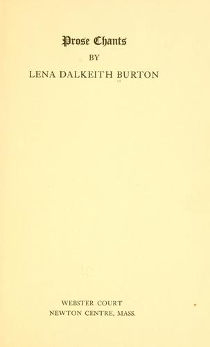 Cover for Prose chants