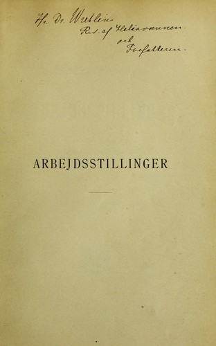 Cover for Arbejdsstillinger