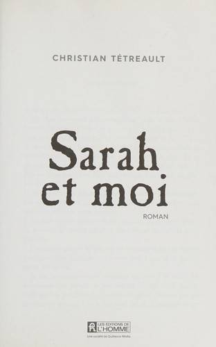 Cover for Sarah et moi