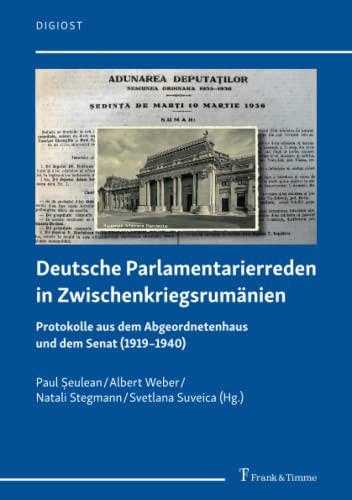 Cover for Deutsche Parlamentarierreden in Zwischenkriegsrumänien