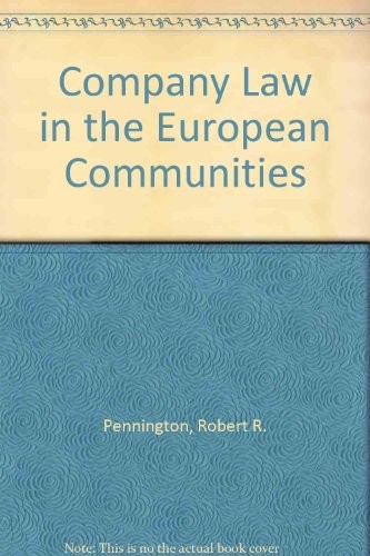 Cover for Company law in the European Communities