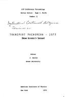 Cover for Transport Phenomena-1973