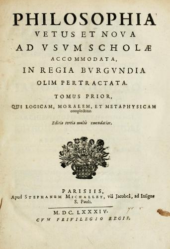 Cover for Philosophia vetus et nova