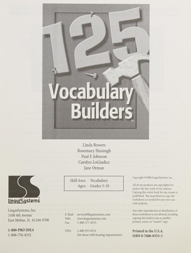 Cover for 125 vocabulary builders
