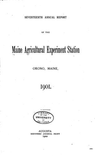 Cover for Publications of the Maine Agricultural Experiment Station