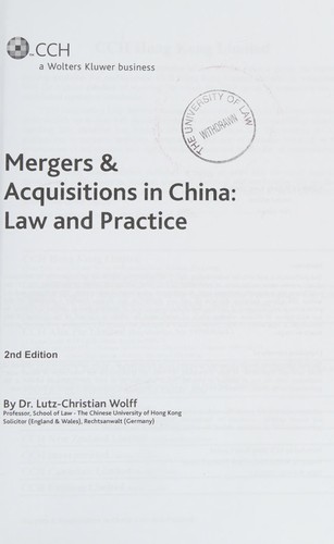 Cover for Mergers & acquisitions in China