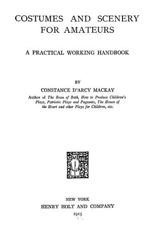 Cover for Costumes and scenery for amateurs