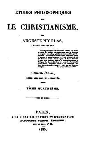 Cover for Etudes philosophiques sur le Christian isme