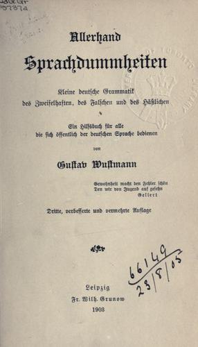 Cover for Allerhand Sprachdummheiten