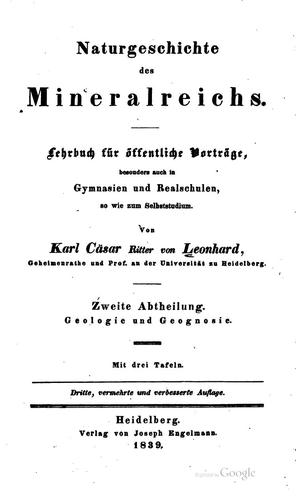 Cover for Naturgeschichte des Mineralreichs: Lehrbuch für öffentliche Vorträge ...