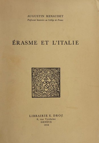 Cover for Érasme et l'Italie