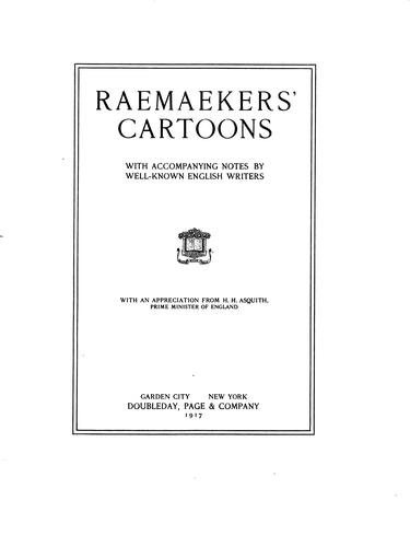 Cover for Raemaekers' cartoons