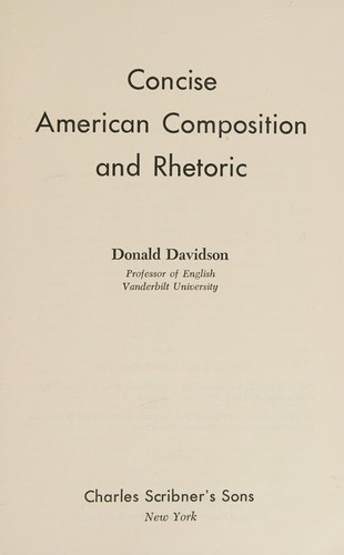 Cover for Concise American composition and rhetoric.