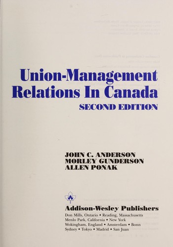 Cover for Union Management Relations in Canada