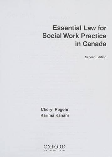 Cover for Essential Law for Social Work Practice in Canada