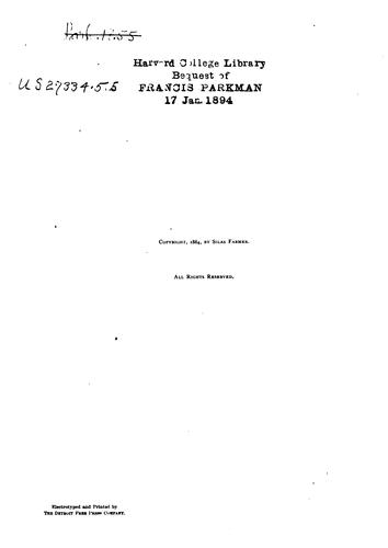 Cover for The history of Detroit and Michigan