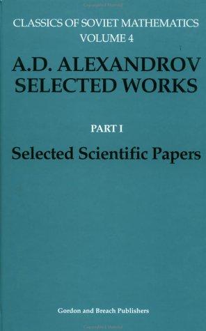 Cover for A.D. Alexandrov