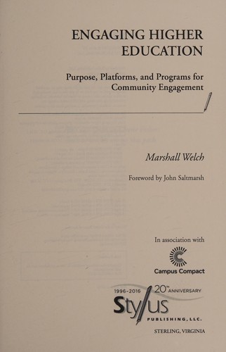 Cover for Engaging Higher Education