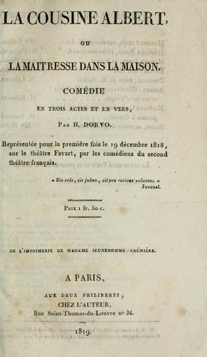 Cover for La cousine Albert, ou, La maîtresse dans la maison