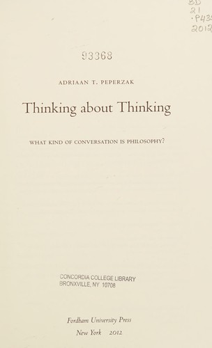 Cover for Thinking about thinking