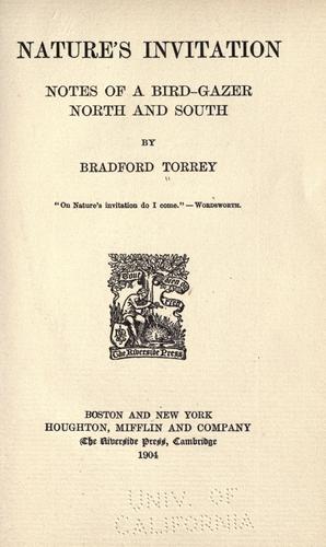 Cover for Nature's invitation