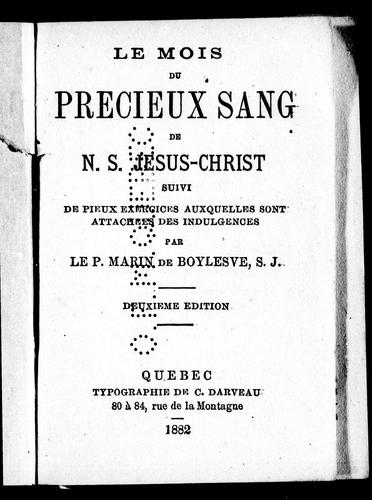 Cover for Le mois du Précieux Sang de N.S. Jésus-Christ