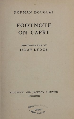 Cover for footnote on capri
