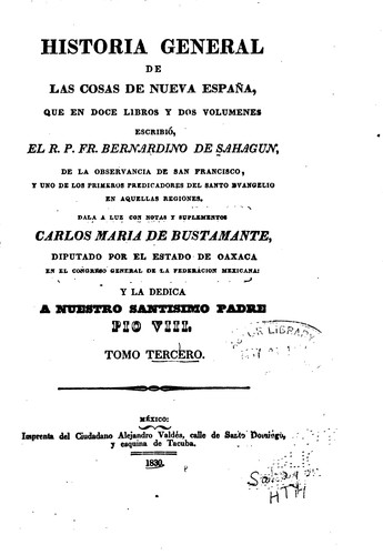 Cover for Historia general de las cosas de Nueva Espanã