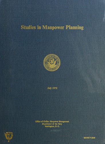 Cover for Studies in manpower planning