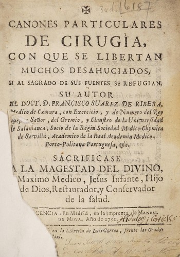 Cover for Canones particulares de cirugìa