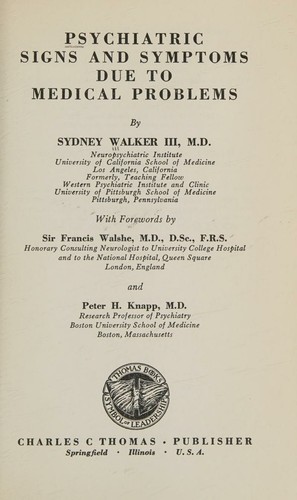 Cover for Psychiatric signs and symptoms due to medical problems