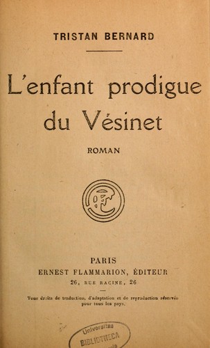 Cover for L' enfant prodigue du Vésinet