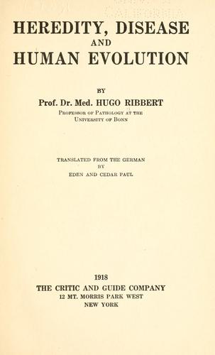 Cover for Heredity, disease and human evolution
