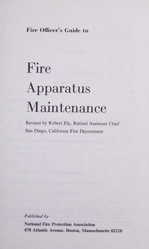 Cover for Fire officer's guide to fire apparatus maintenance