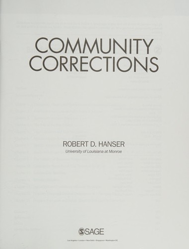 Cover for Community corrections