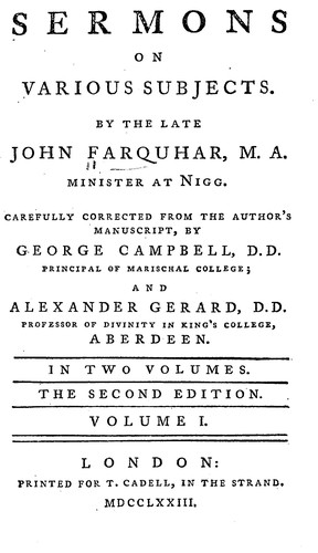 Cover for Sermons on various subjects