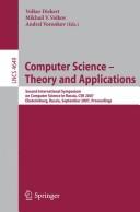 Cover for Computer science -- theory and applications