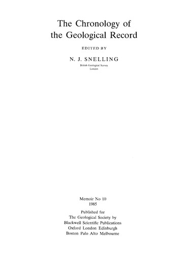 Cover for The Chronology of the geological record
