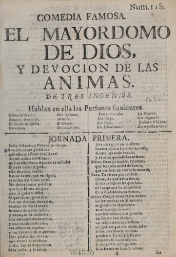 Cover for El mayordomo de Dios, y devoción de las animas