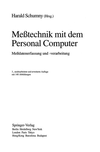 Cover for Meßtechnik mit dem Personal Computer