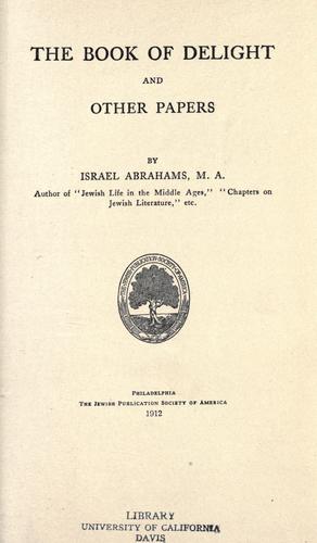 Cover for The book of delight