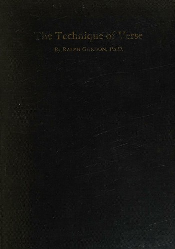 Cover for The technique of verse