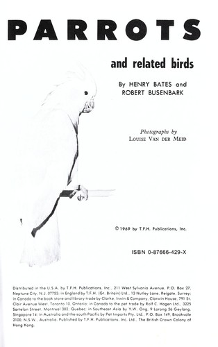 Cover for Parrots and related birds
