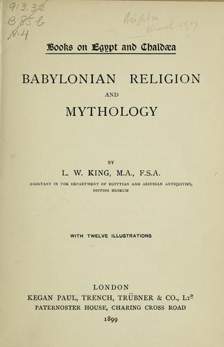 Cover for Babylonian religion and mythology